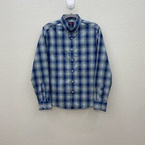 Untuckit Redaelli WF Slim Fit Plaid Long Sleeve Button Down Shirt Mens sz Medium